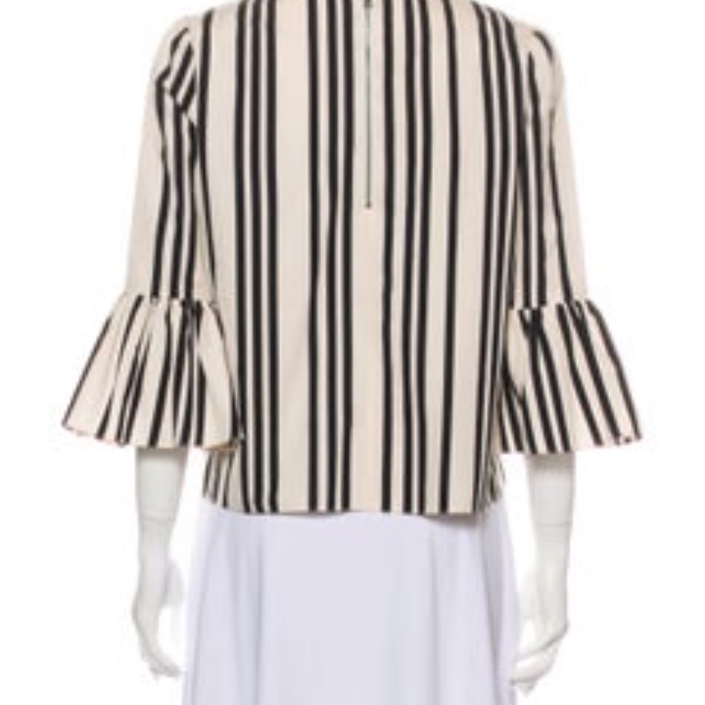 Alice + Olivia Striped Bateau Neckline Blouse - Picture 2 of 4